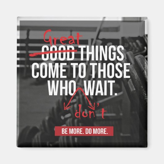 Aimant Exercice de musculation Mots Motivationnels (Devant)