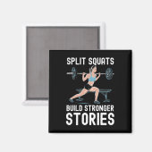 Aimant Exercice de squat bulgare musculation fitness (Recto/Verso)
