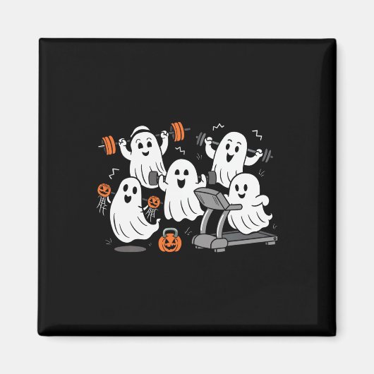 Aimant Exercice Ghost Gym Halloween Shirt Fitness Weig (Devant)