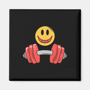 Aimant Exercice Repose Gym Face Drôle Motif d'haltérophil