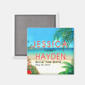 Aimant Exotic Beach Tropical Party Luau (Recto/Verso)