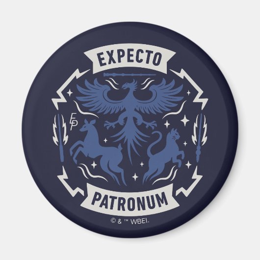 Aimant Expecto Patronum Graphisme Silhouette Vintage (Devant)