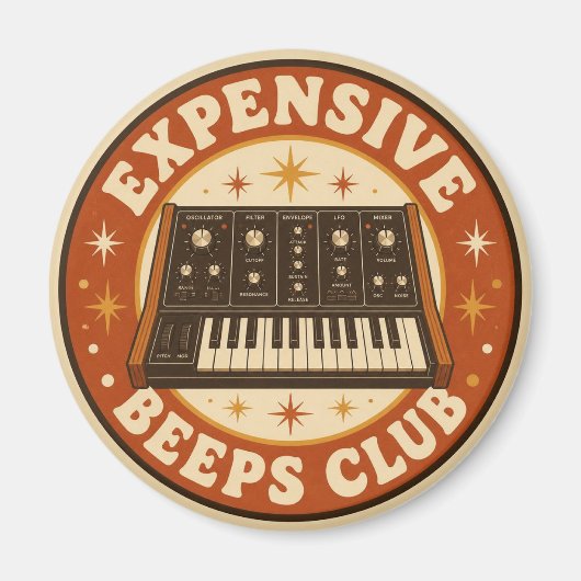 Aimant Expensive Beeps Club – Drôle de Nerd Synth (Devant)