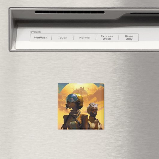 Aimant Explorateurs de planètes science-fiction Afrofutur (In Situ (Lave-vaisselle))