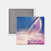 Aimant Explorer l'affiche de l'espace Vintage Universe (Recto/Verso)