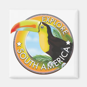Aimant Explorer le logo vintage d'Amérique du Sud