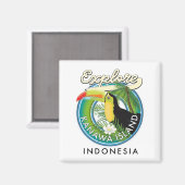 Aimant explorer l'île de kanawa indonesia (Recto/Verso)