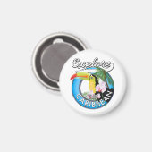 Aimant Explorez le patch de voyage des Caraïbes. (Recto/Verso)