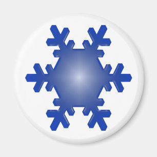 Aimant Explosion en étoile flocon de neige bleu sur fond