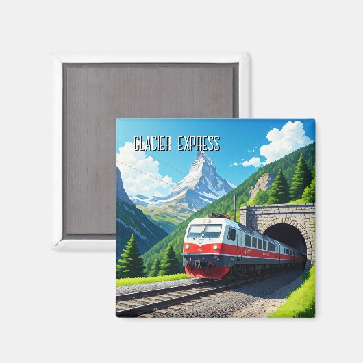 Aimant Express Glacier Suisse Matterhorn (Recto/Verso)