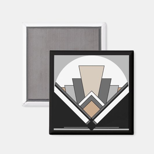 Aimant Expression de Art Deco Fan (Recto/Verso)