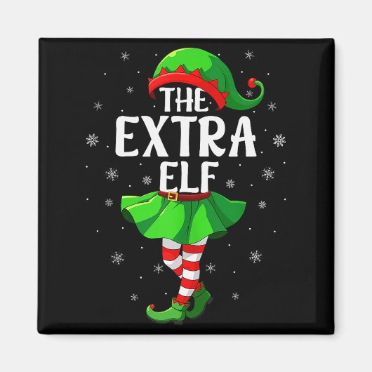 Aimant Extra Elf Christmas Girls Women Elf Squad Xmas Fam (Devant)