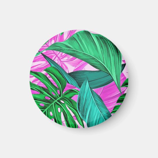 Aimant Extraordinaires feuilles de palmiers tropicaux flu (Devant)