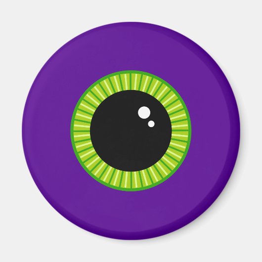 Aimant Eyeball drôle de Monstre vert et pourpre (Devant)