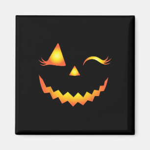 Aimant Eyelashes Jack-o'-lantern Face Citrouille Hallowen