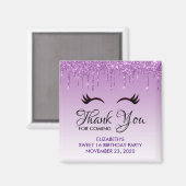 Aimant Eyelashes noir élégant et Parties scintillant viol (Recto/Verso)