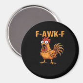 Aimant F-Awk-F Poulet F-Caw-F Coq Humour Drôle Mème (Recto/Verso)