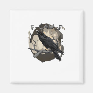 Aimant F-Caw-F Corbeau drôle Pun gothique Corbeau Humour 