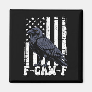 Aimant F Caw F Corbeau Noir Oiseau Noir Rétro Drapeau Usa