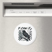 Aimant F-Caw-F Corbeau Oiseau Rétro Classique (In Situ (Lave-vaisselle))