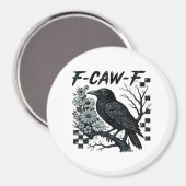 Aimant F-Caw-F Corbeau Oiseau Rétro Classique (Recto/Verso)