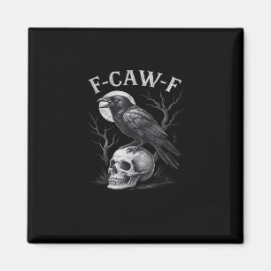 Aimant F-Caw-F Corbeau Oiseau Rétro Vintage Gothique Lune