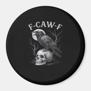 Aimant F-Caw-F Corbeau Oiseau Rétro Vintage Gothique Lune