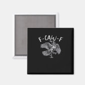 Aimant F-Caw-F Corbeau Rétro Classique (Recto/Verso)