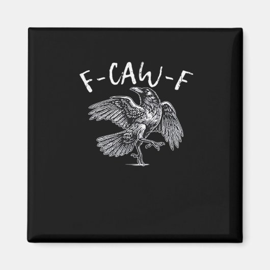 Aimant F-Caw-F Corbeau Rétro Classique (Devant)