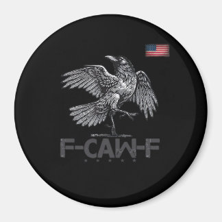 Aimant F-Caw-F Cow Funny Bird USA Vintage Flag Funny Humo