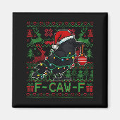 Aimant F-caw-f Funny Black Bird Humor Christmas Ugly Swea (Devant)