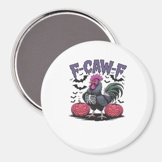 Aimant F-Caw-F Funny Chicken Classic Retro Graphic (Recto/Verso)