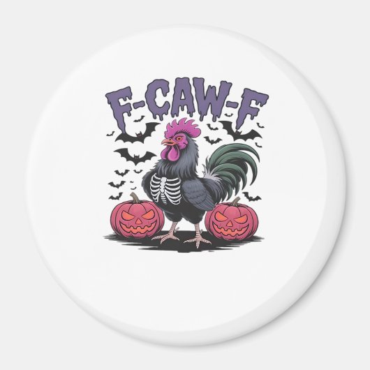 Aimant F-Caw-F Funny Chicken Classic Retro Graphic (Devant)