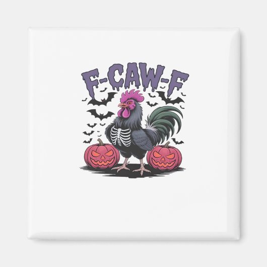 Aimant F-Caw-F Funny Chicken Classic Retro Graphic (Devant)