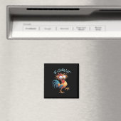 Aimant F-Caw-F Funny Chicken Humor Retro Style (In Situ (Lave-vaisselle))