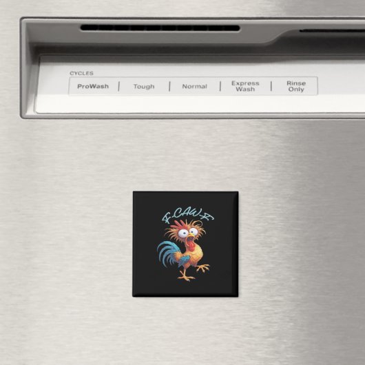 Aimant F-Caw-F Funny Chicken Humor Retro Style (In Situ (Lave-vaisselle))
