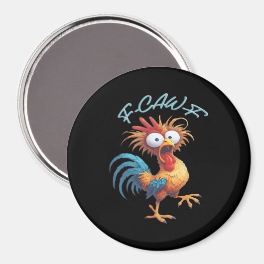 Aimant F-Caw-F Funny Chicken Humor Retro Style (Recto/Verso)