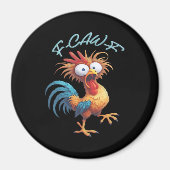 Aimant F-Caw-F Funny Chicken Humor Retro Style (Devant)