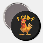 Aimant F-Caw-F Poulet Classique Style Rétro (Recto/Verso)