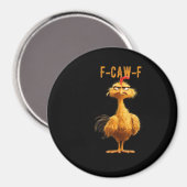 Aimant F-Caw-F Poulet Classique Style Rétro (Recto/Verso)