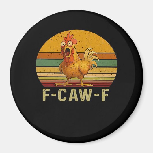 Aimant F-Caw-F Poulet Essentiel Rétro Classique (Devant)