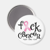 Aimant F*CK Cancer du sein (ruban rose) (Recto/Verso)