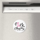 Aimant F*CK Cancer du sein (ruban rose) (In Situ (Lave-vaisselle))