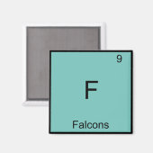 Aimant F - Faucons Symbole de chimie des éléments amusant (Recto/Verso)