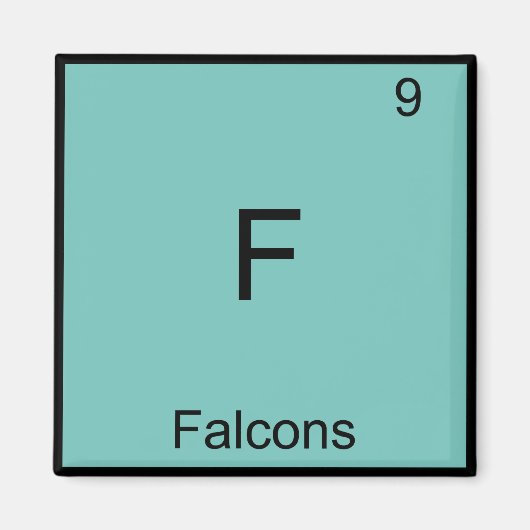 Aimant F - Faucons Symbole de chimie des éléments amusant (Devant)