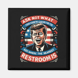 Aimant F. Kennedy Funny Patriotic Toilet 4 juillet