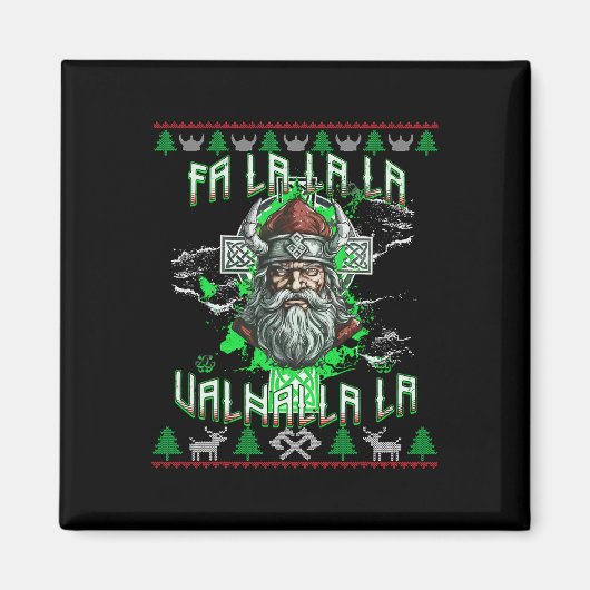 Aimant Fa La 8 Valhalla Santa Hat Viking Crâne Noël (Devant)