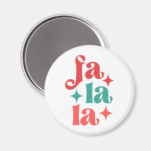 Aimant Fa La La - Festive vacances Typographie Design (Recto/Verso)