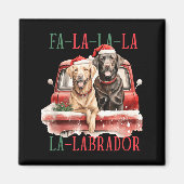 Aimant Fa La La Labrador Funny Christmas (Devant)