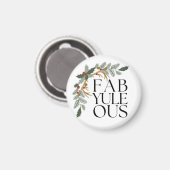 Aimant Fab-Yule-Ous Noël moderne Vert, Rouge et Or (Recto/Verso)